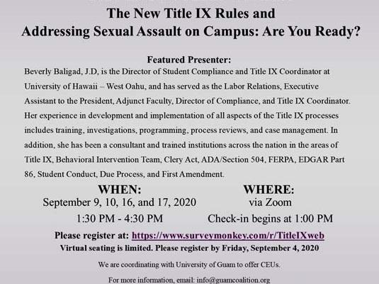 2020 kNOw MORE Webinar: The New Title IX– Sept 9, 10, 16 & 17, 2020